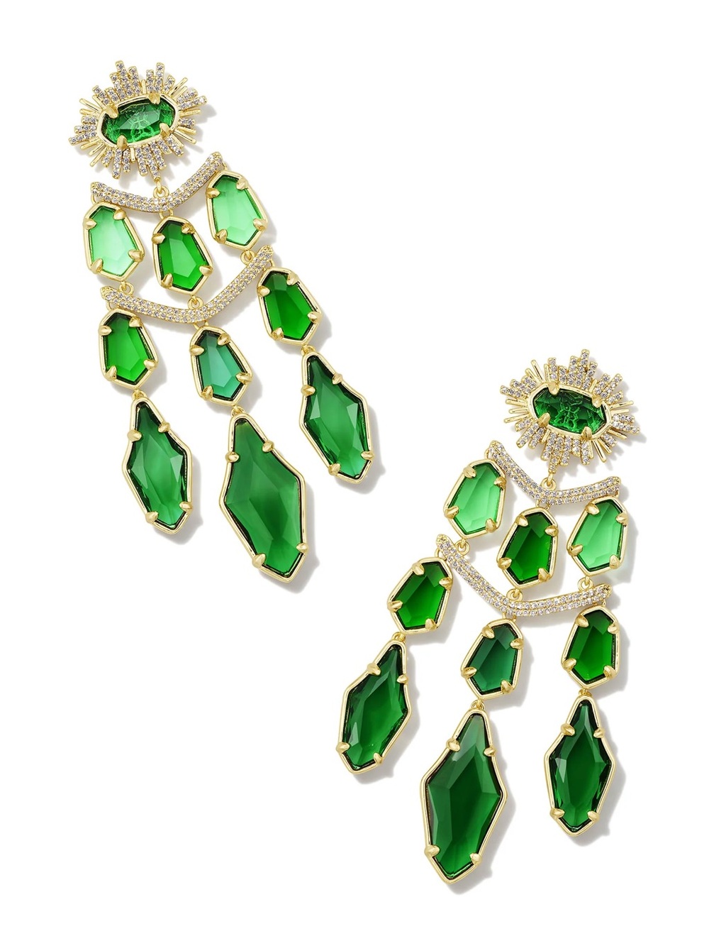 NEW! Kendra Scott Alexandria Green Chandelier Earrings